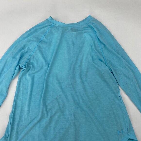 Under Armour LOOSE Blue Long Sleeve Open Back Activewear T-Shirt Tee Size Small - Picture 4 of 8